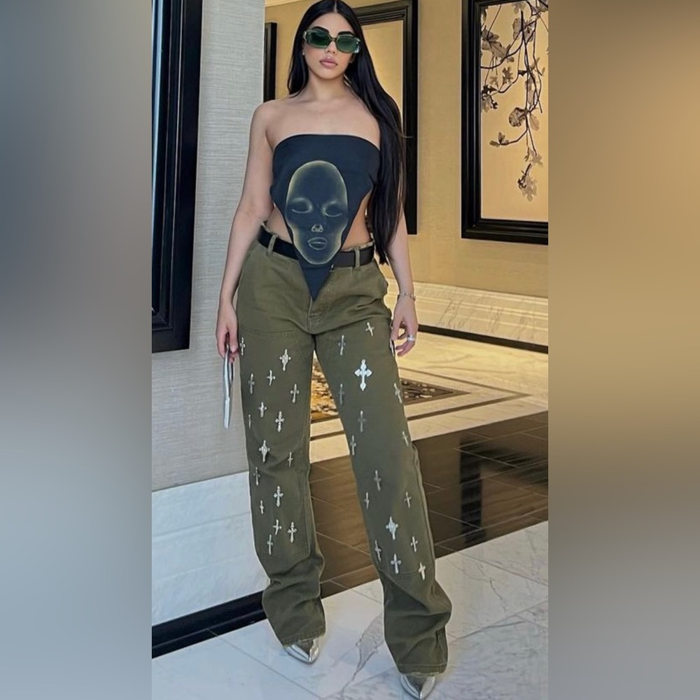 WOKSTAR OFFICIAL Green Cross Charm Denim